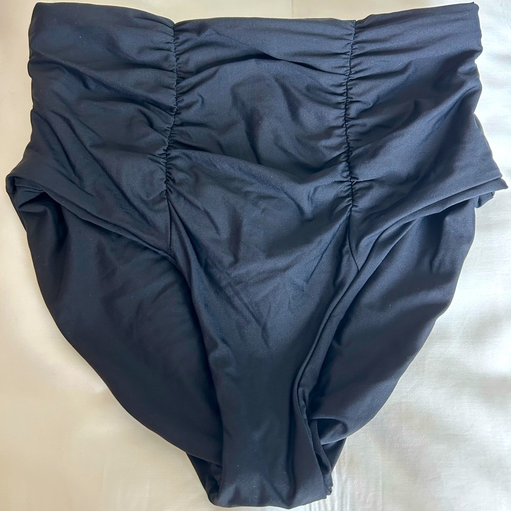 NWT Becca high waist bikini bottom. Black. Size medium. So cute!